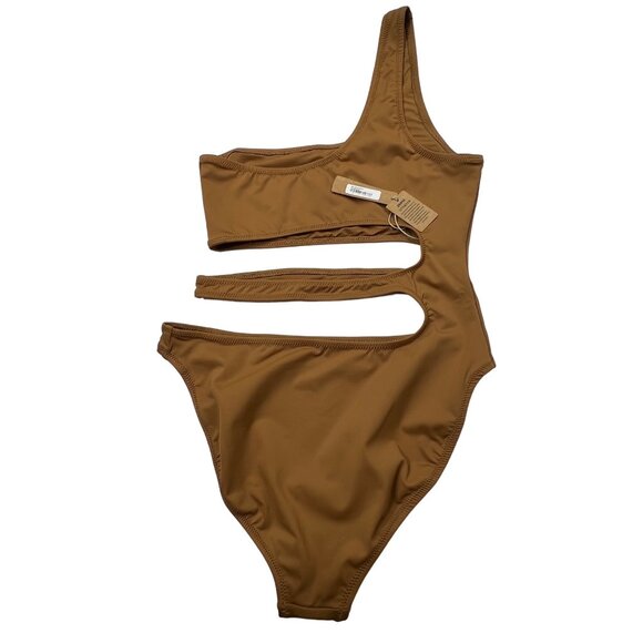 SKIMS Swim One Shoulder Monokini Almond Womens Small - Picture 3 of 12